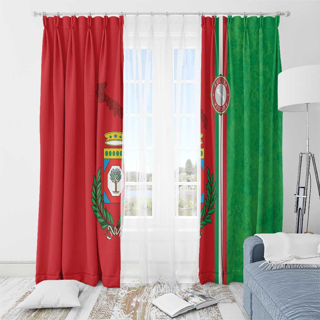 Italy Apulia Window Curtain Map Of Apulia With Coat Of Arms - Wonder Print Shop