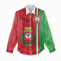 Italy Apulia Women Casual Shirt Map Of Apulia With Coat Of Arms LT19
