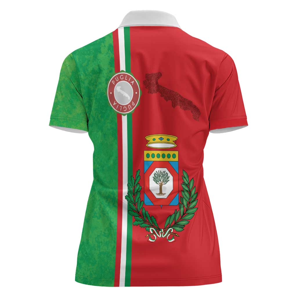 Italy Apulia Women Polo Shirt Map Of Apulia With Coat Of Arms LT19