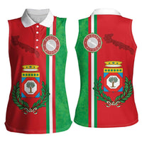 Italy Apulia Women Sleeveless Polo Shirt Map Of Apulia With Coat Of Arms LT19