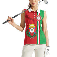 Italy Apulia Women Sleeveless Polo Shirt Map Of Apulia With Coat Of Arms LT19