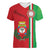 Italy Apulia Women V-Neck T-Shirt Map Of Apulia With Coat Of Arms - Wonder Print Shop
