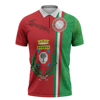 Italy Apulia Zipper Polo Shirt Map Of Apulia With Coat Of Arms LT19
