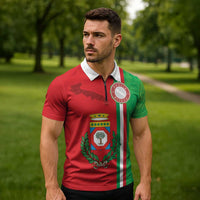 Italy Apulia Zipper Polo Shirt Map Of Apulia With Coat Of Arms LT19