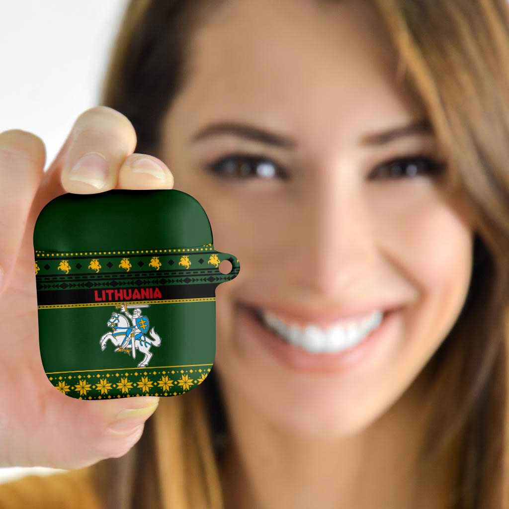 Lithuania Christmas AirPods Case Coat Of Arms Linksmu Kaledu - Wonder Print Shop