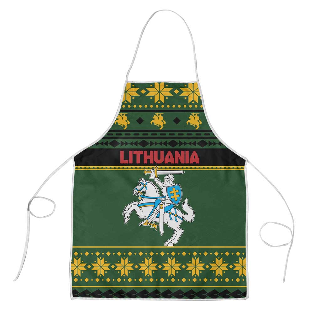 Lithuania Christmas Apron Coat Of Arms Linksmu Kaledu - Wonder Print Shop