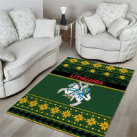 Lithuania Christmas Area Rug Coat Of Arms Linksmu Kaledu - Wonder Print Shop