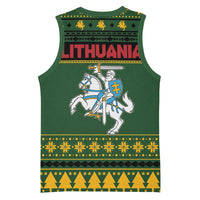 Lithuania Christmas Basketball Jersey Coat Of Arms Linksmu Kaledu - Wonder Print Shop