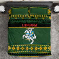 Lithuania Christmas Bedding Set Coat Of Arms Linksmu Kaledu - Wonder Print Shop