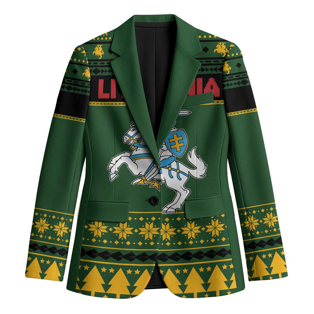 Lithuania Christmas Blazer Coat Of Arms Linksmu Kaledu - Wonder Print Shop