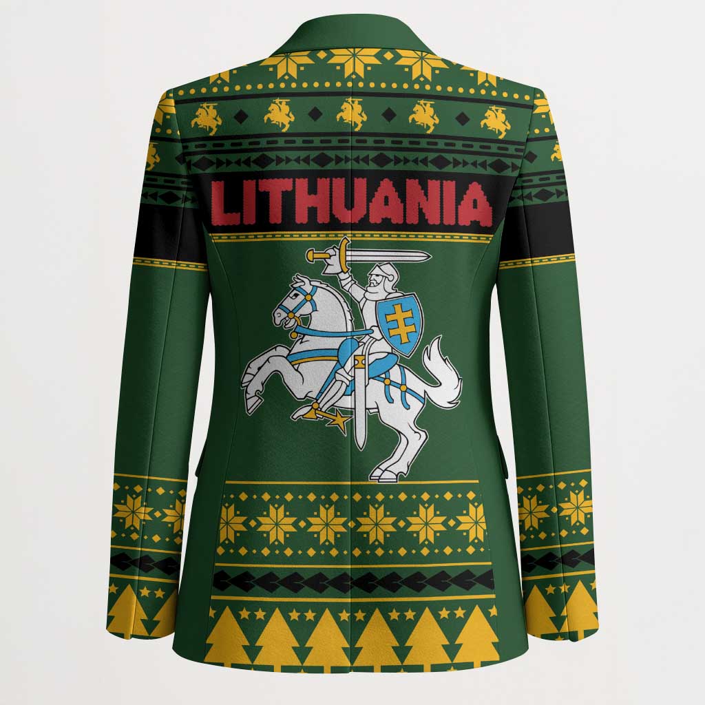 Lithuania Christmas Blazer Coat Of Arms Linksmu Kaledu - Wonder Print Shop