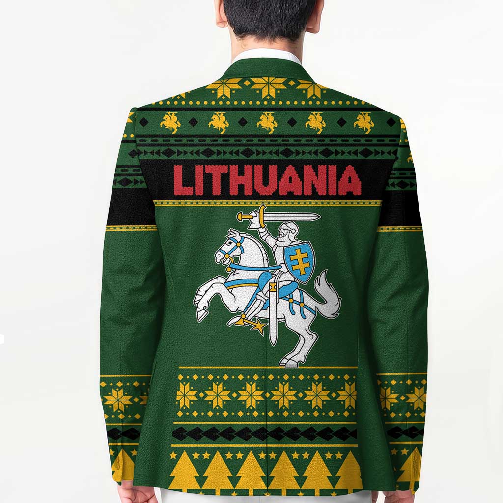 Lithuania Christmas Blazer Coat Of Arms Linksmu Kaledu - Wonder Print Shop