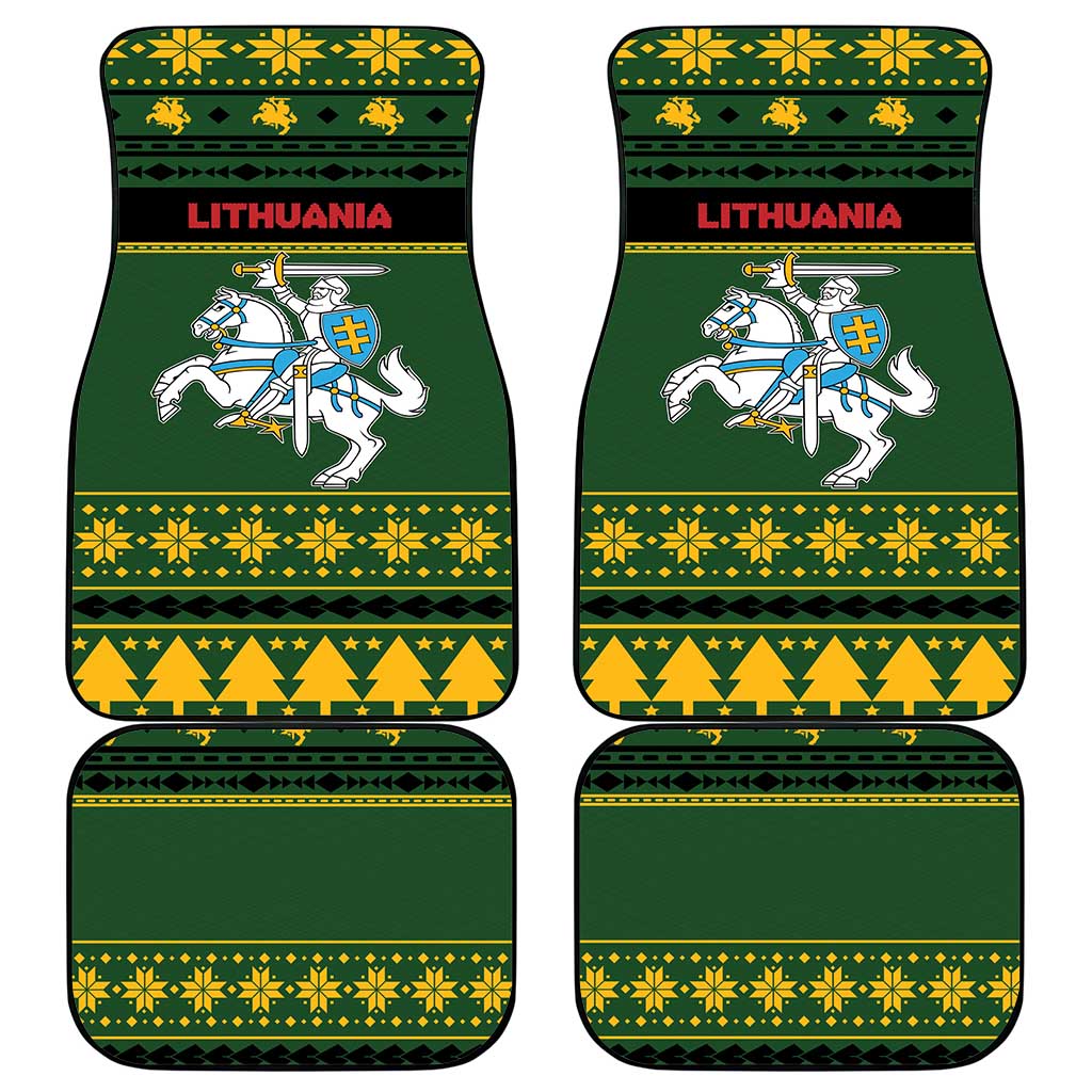 Lithuania Christmas Car Mats Coat Of Arms Linksmu Kaledu - Wonder Print Shop
