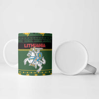Lithuania Christmas Ceramic Mug Coat Of Arms Linksmu Kaledu - Wonder Print Shop
