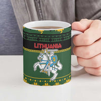 Lithuania Christmas Ceramic Mug Coat Of Arms Linksmu Kaledu - Wonder Print Shop