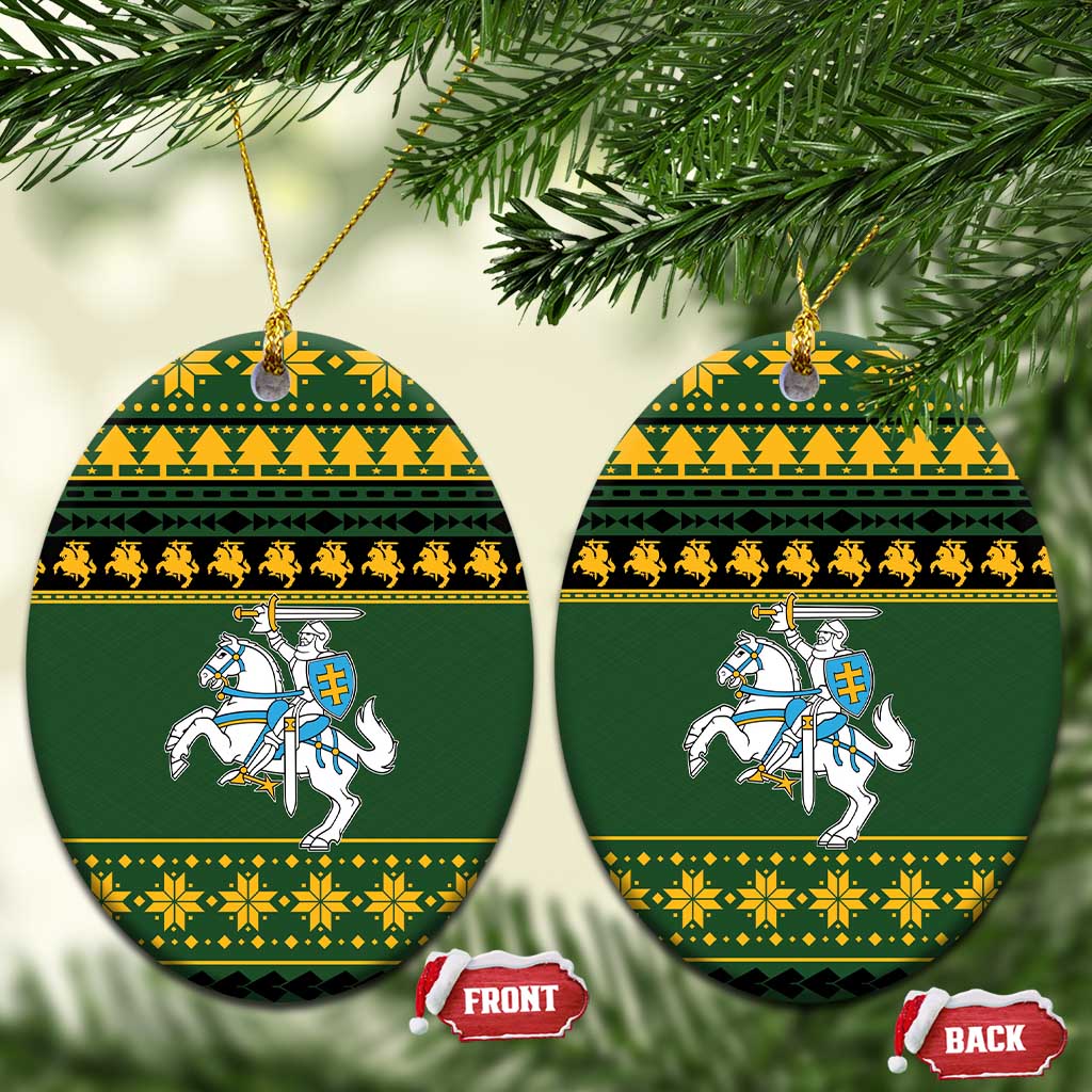 Lithuania Christmas Ceramic Ornament Coat Of Arms Linksmu Kaledu - Wonder Print Shop