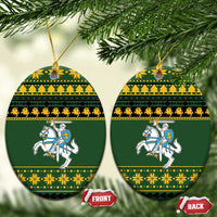 Lithuania Christmas Ceramic Ornament Coat Of Arms Linksmu Kaledu - Wonder Print Shop
