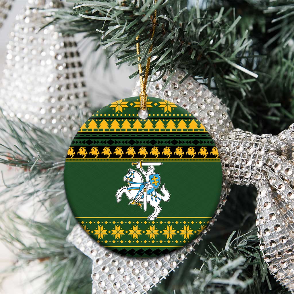 Lithuania Christmas Ceramic Ornament Coat Of Arms Linksmu Kaledu - Wonder Print Shop