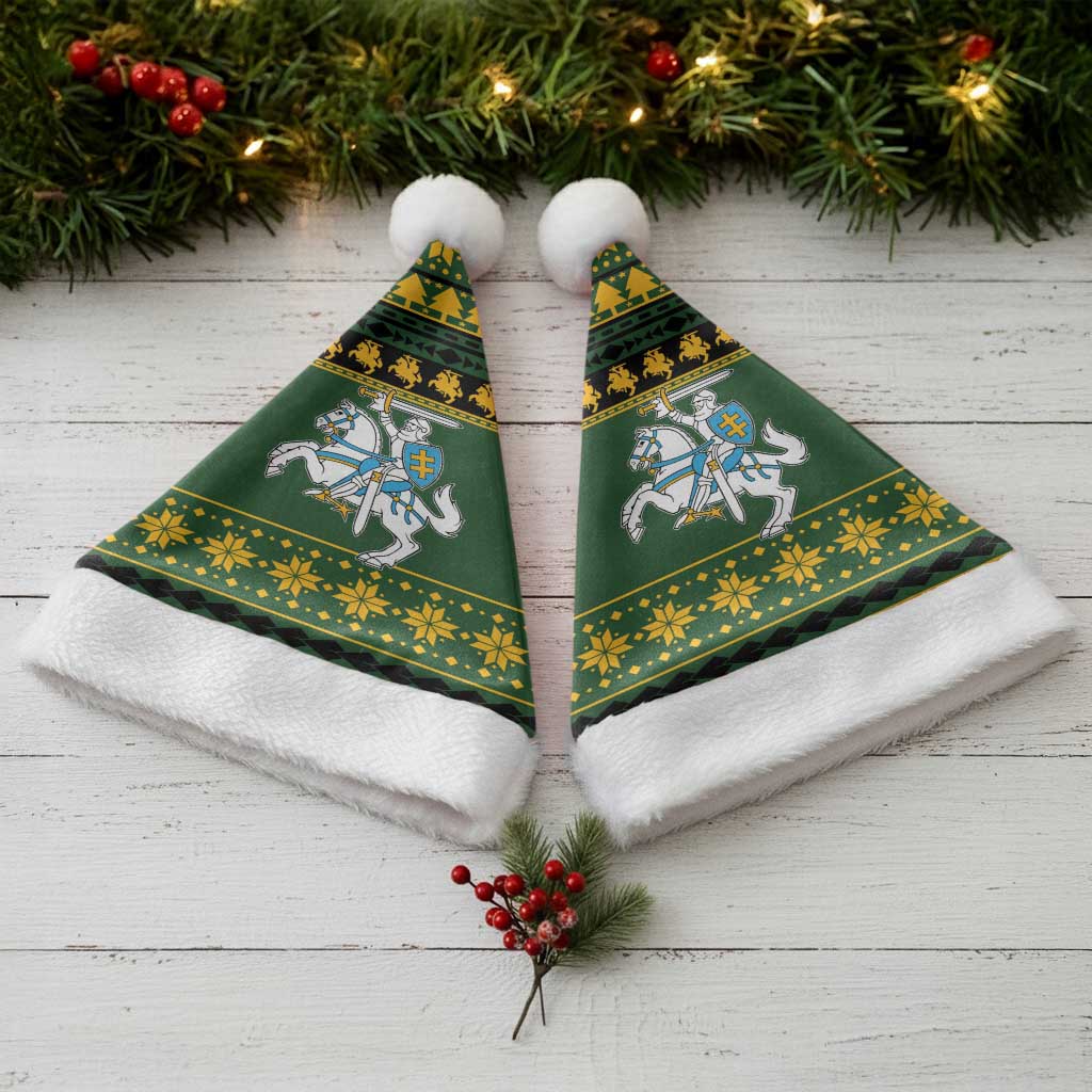 Lithuania Christmas Santa Hat Coat Of Arms Linksmu Kaledu - Wonder Print Shop