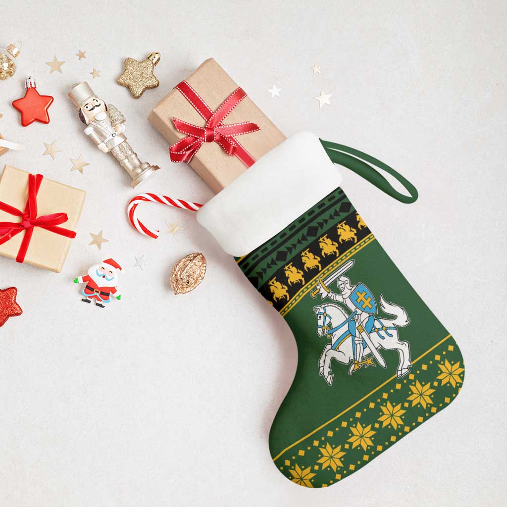 Lithuania Christmas Stocking Coat Of Arms Linksmu Kaledu - Wonder Print Shop
