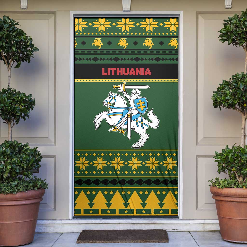 Lithuania Christmas Door Cover Coat Of Arms Linksmu Kaledu - Wonder Print Shop