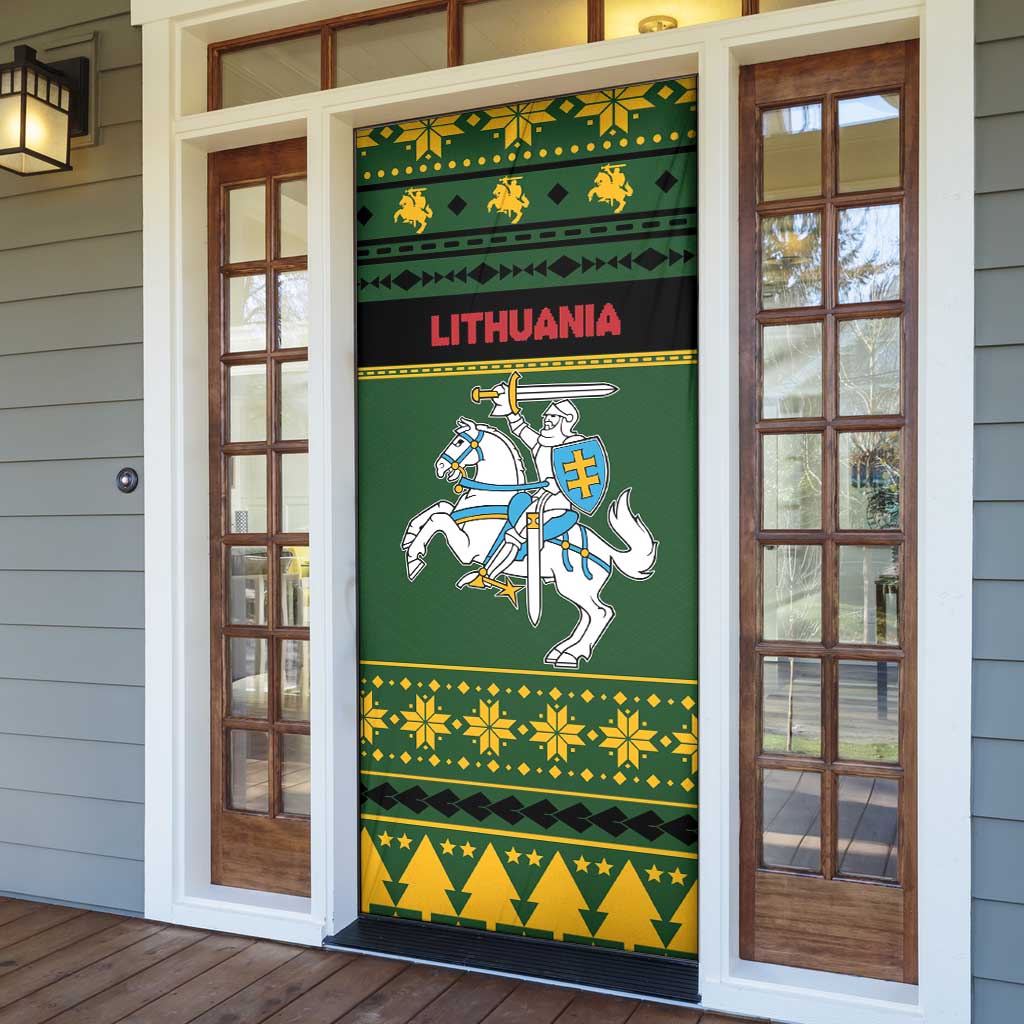 Lithuania Christmas Door Cover Coat Of Arms Linksmu Kaledu - Wonder Print Shop