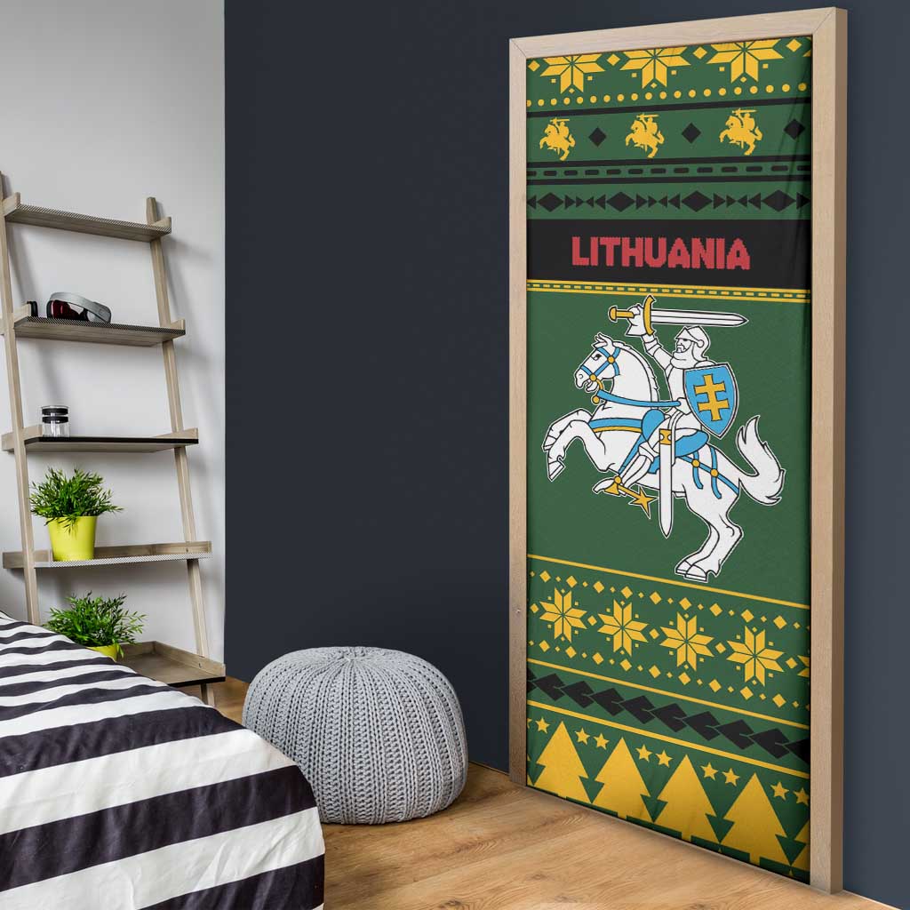 Lithuania Christmas Door Cover Coat Of Arms Linksmu Kaledu - Wonder Print Shop