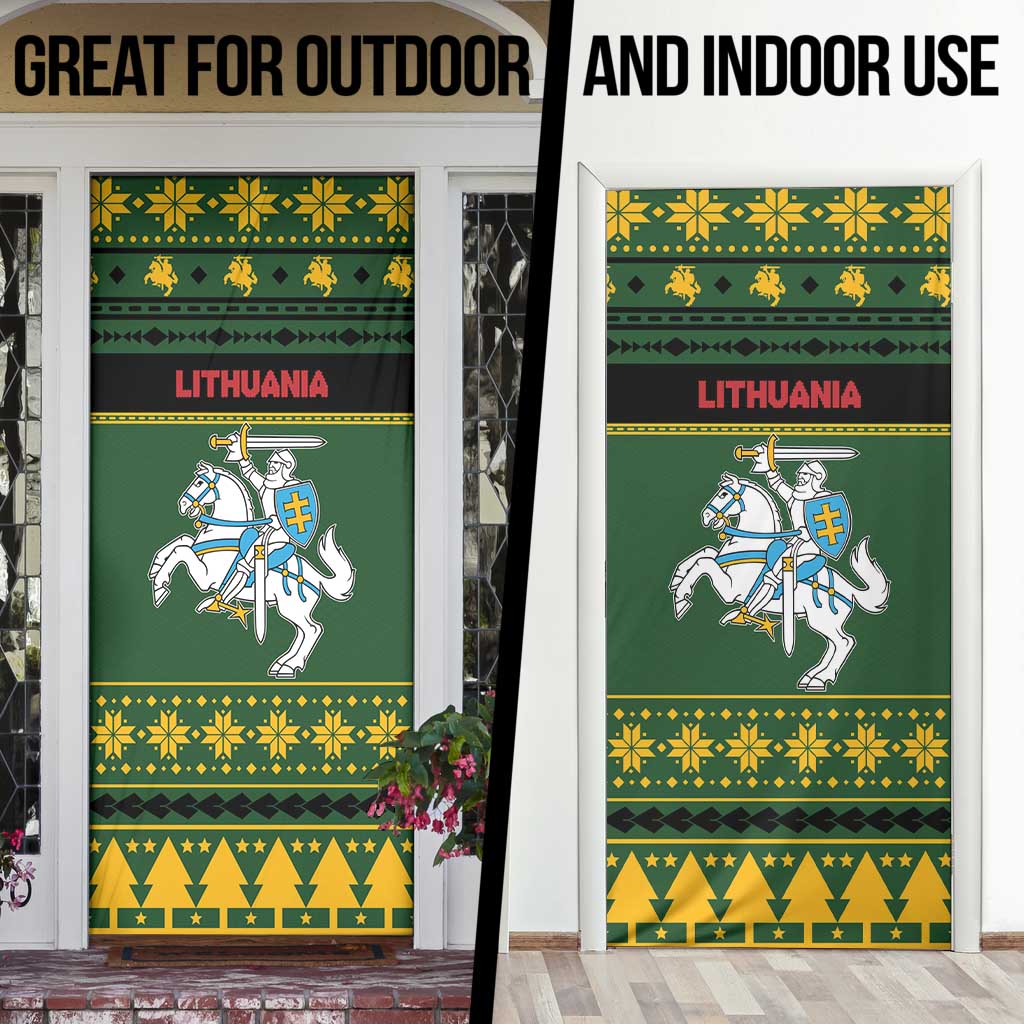 Lithuania Christmas Door Cover Coat Of Arms Linksmu Kaledu - Wonder Print Shop