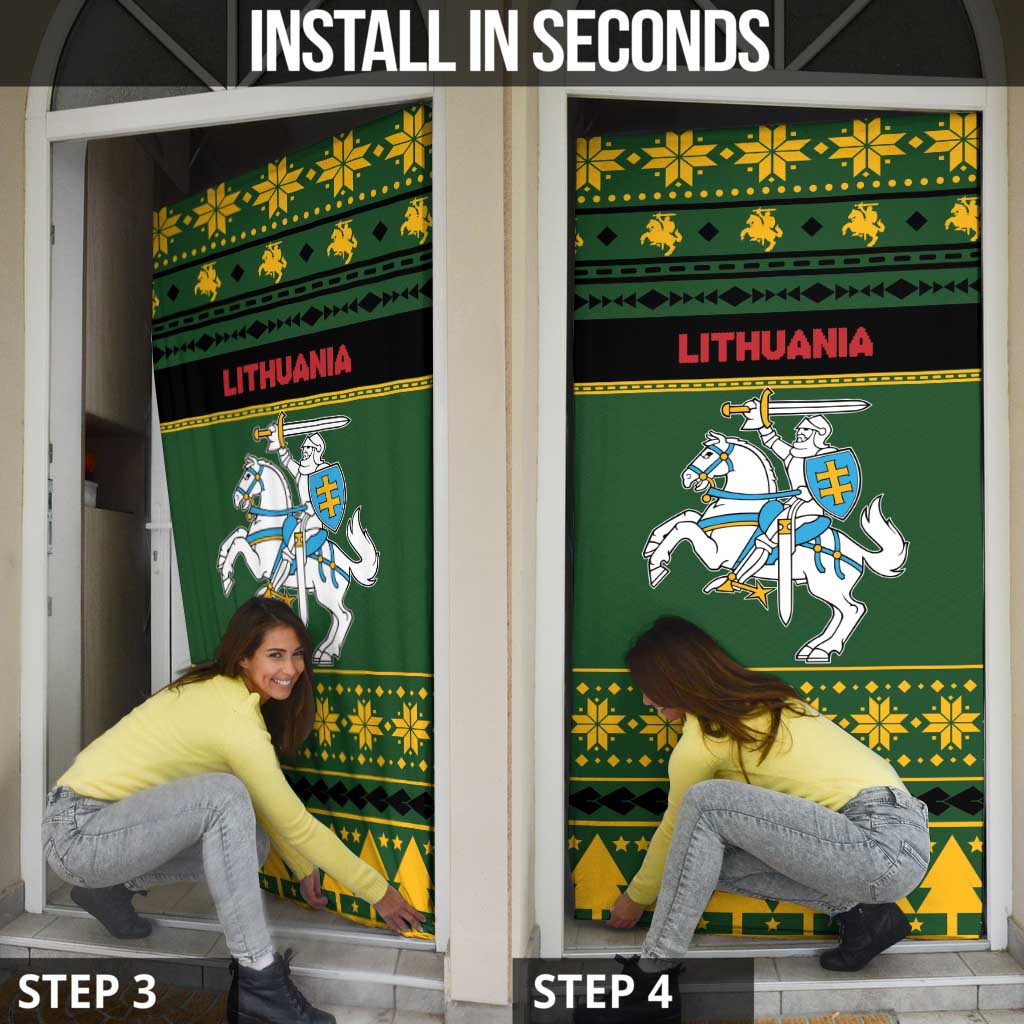 Lithuania Christmas Door Cover Coat Of Arms Linksmu Kaledu - Wonder Print Shop