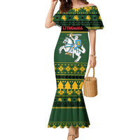 Lithuania Christmas Family Matching Mermaid Dress and Hawaiian Shirt Coat Of Arms Linksmu Kaledu - Wonder Print Shop