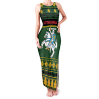 Lithuania Christmas Family Matching Tank Maxi Dress and Hawaiian Shirt Coat Of Arms Linksmu Kaledu - Wonder Print Shop