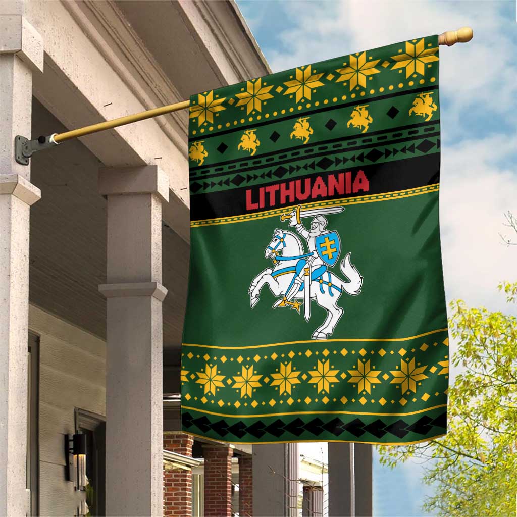 Lithuania Christmas Garden Flag Coat Of Arms Linksmu Kaledu - Wonder Print Shop