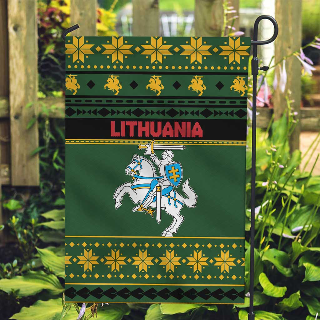 Lithuania Christmas Garden Flag Coat Of Arms Linksmu Kaledu - Wonder Print Shop