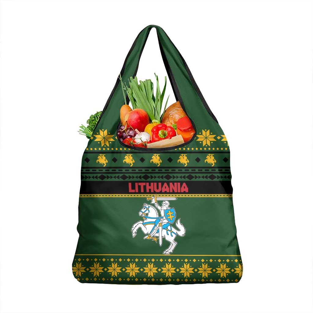 Lithuania Christmas Grocery Bag Coat Of Arms Linksmu Kaledu - Wonder Print Shop