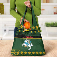 Lithuania Christmas Grocery Bag Coat Of Arms Linksmu Kaledu - Wonder Print Shop
