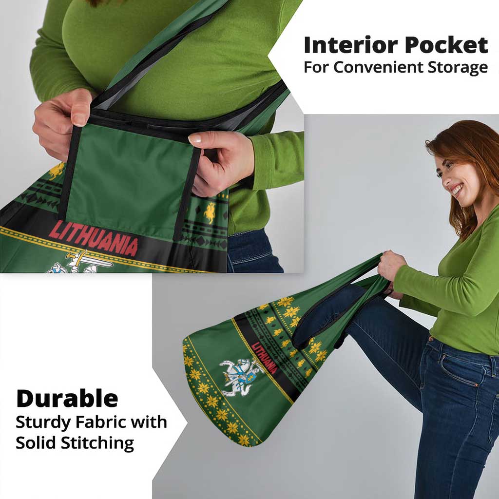 Lithuania Christmas Grocery Bag Coat Of Arms Linksmu Kaledu - Wonder Print Shop