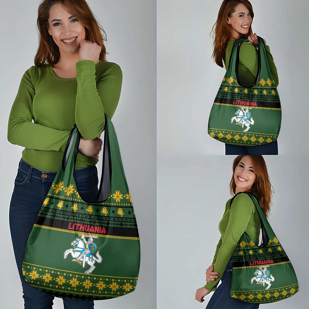 Lithuania Christmas Grocery Bag Coat Of Arms Linksmu Kaledu - Wonder Print Shop