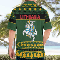Lithuania Christmas Hawaiian Shirt Coat Of Arms Linksmu Kaledu - Wonder Print Shop