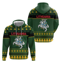 Lithuania Christmas Hoodie Coat Of Arms Linksmu Kaledu - Wonder Print Shop