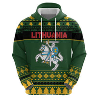 Lithuania Christmas Hoodie Coat Of Arms Linksmu Kaledu - Wonder Print Shop