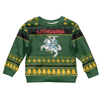 Lithuania Christmas Kid Ugly Christmas Sweater Coat Of Arms Linksmu Kaledu - Wonder Print Shop