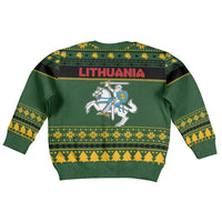 Lithuania Christmas Kid Ugly Christmas Sweater Coat Of Arms Linksmu Kaledu - Wonder Print Shop