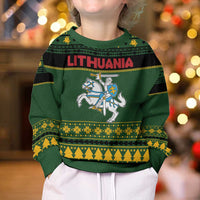 Lithuania Christmas Kid Ugly Christmas Sweater Coat Of Arms Linksmu Kaledu - Wonder Print Shop
