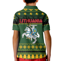 Lithuania Christmas Kid Polo Shirt Coat Of Arms Linksmu Kaledu - Wonder Print Shop