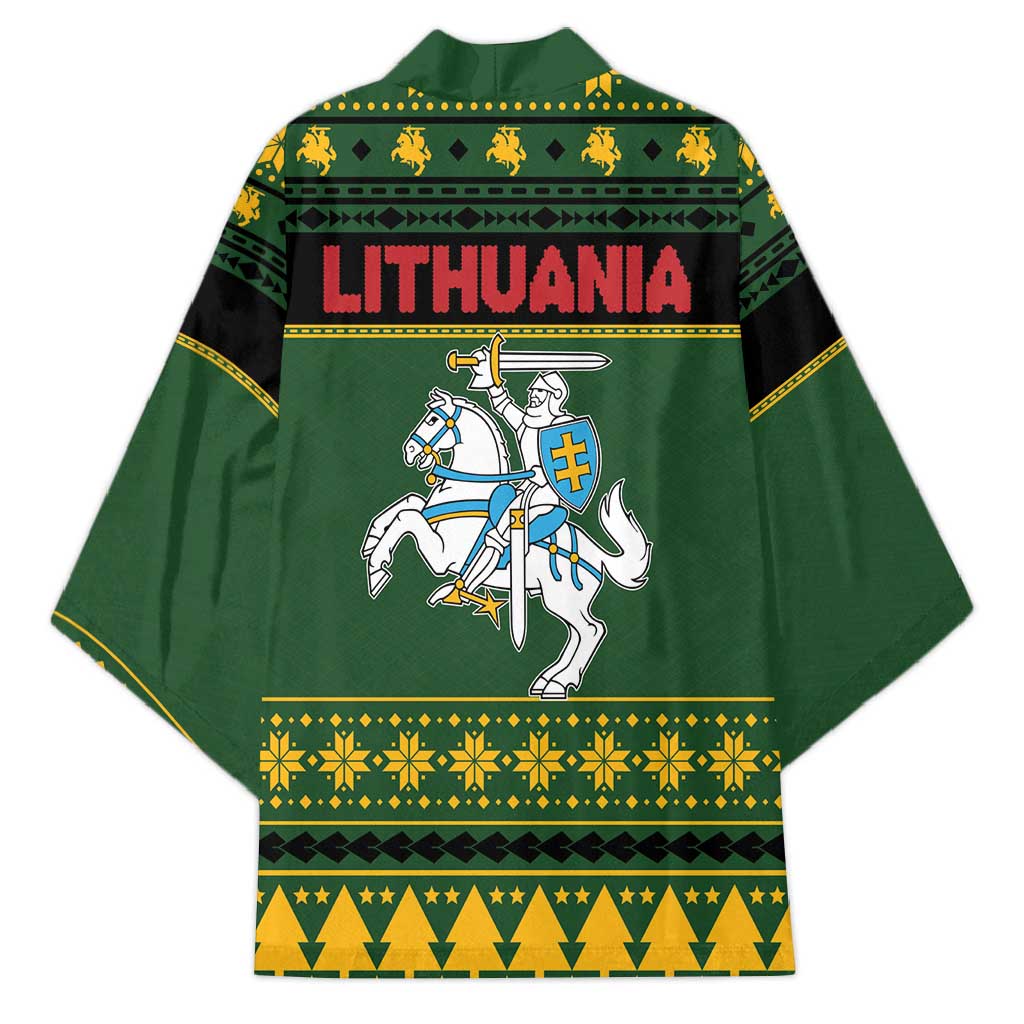 Lithuania Christmas Kimono Coat Of Arms Linksmu Kaledu - Wonder Print Shop