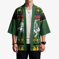 Lithuania Christmas Kimono Coat Of Arms Linksmu Kaledu - Wonder Print Shop