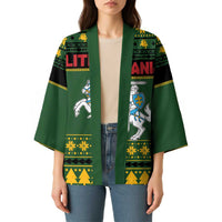 Lithuania Christmas Kimono Coat Of Arms Linksmu Kaledu - Wonder Print Shop