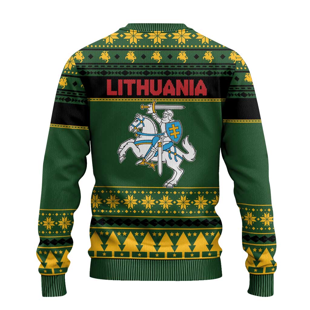 Lithuania Christmas Ugly Christmas Sweater Coat Of Arms Linksmu Kaledu - Wonder Print Shop