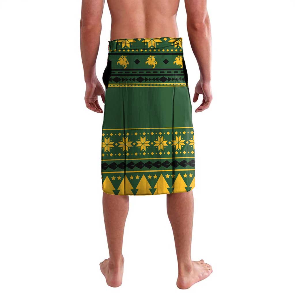 Lithuania Christmas Lavalava Coat Of Arms Linksmu Kaledu - Wonder Print Shop