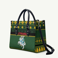 Lithuania Christmas Leather Bag Coat Of Arms Linksmu Kaledu - Wonder Print Shop
